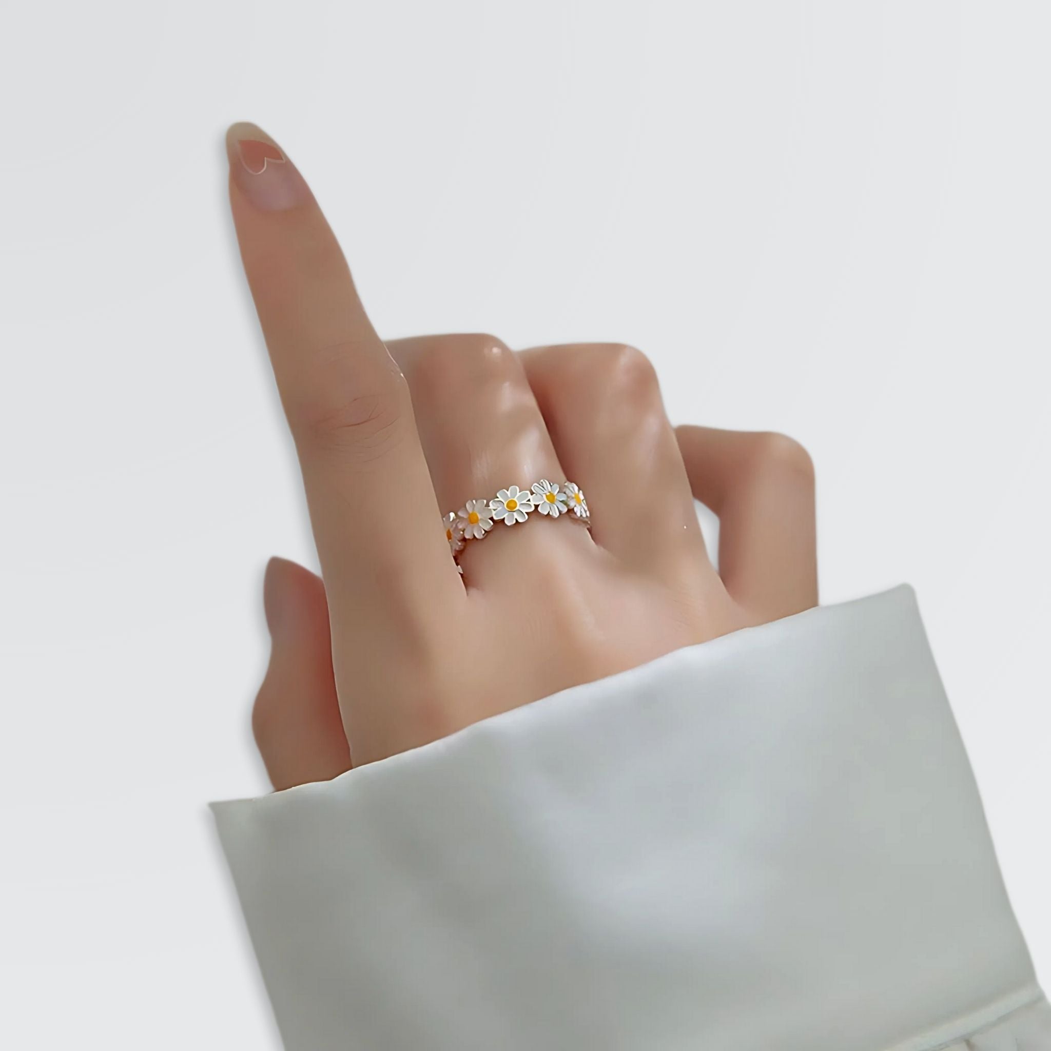 El anillo de la margarita floreciente