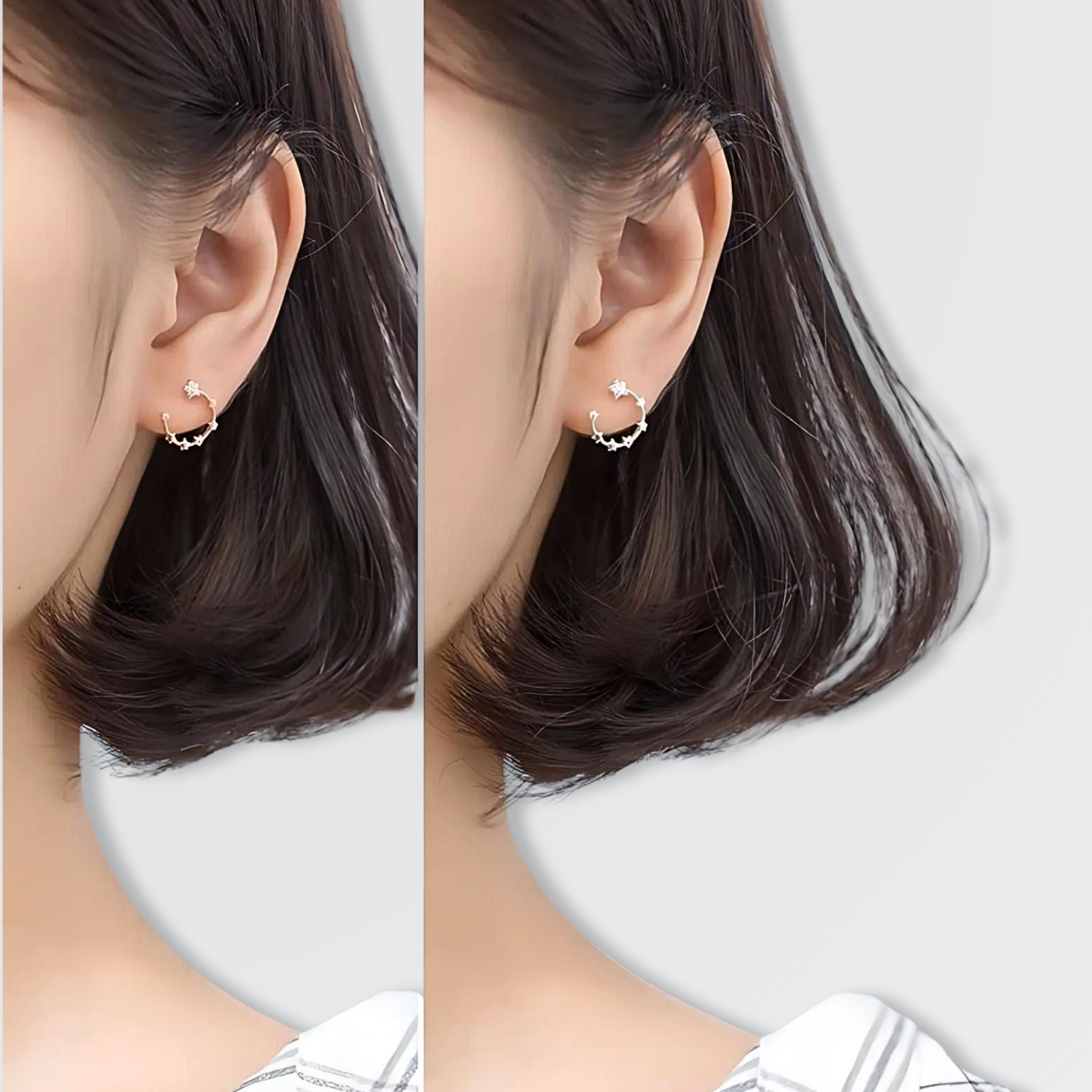 Pendientes minimalistas con estrellas brillantes