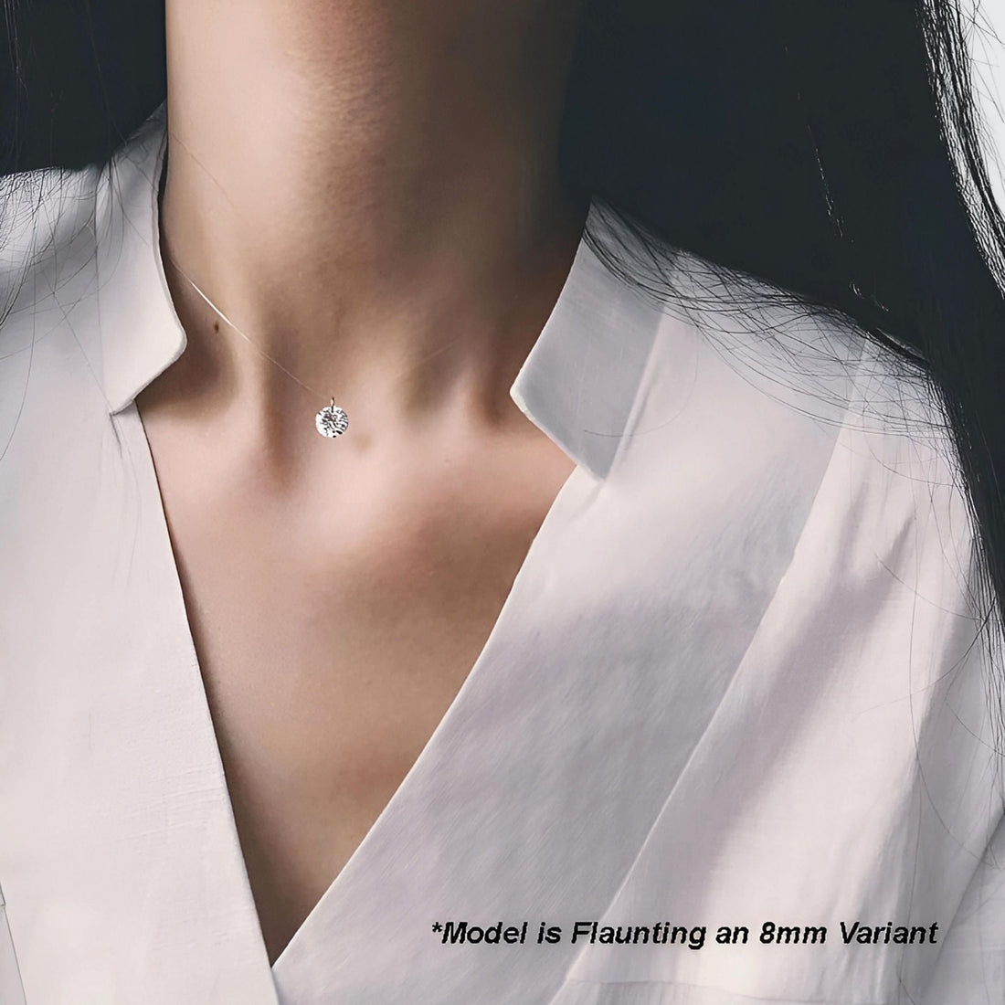 Collier solitaire sexy dissimulé