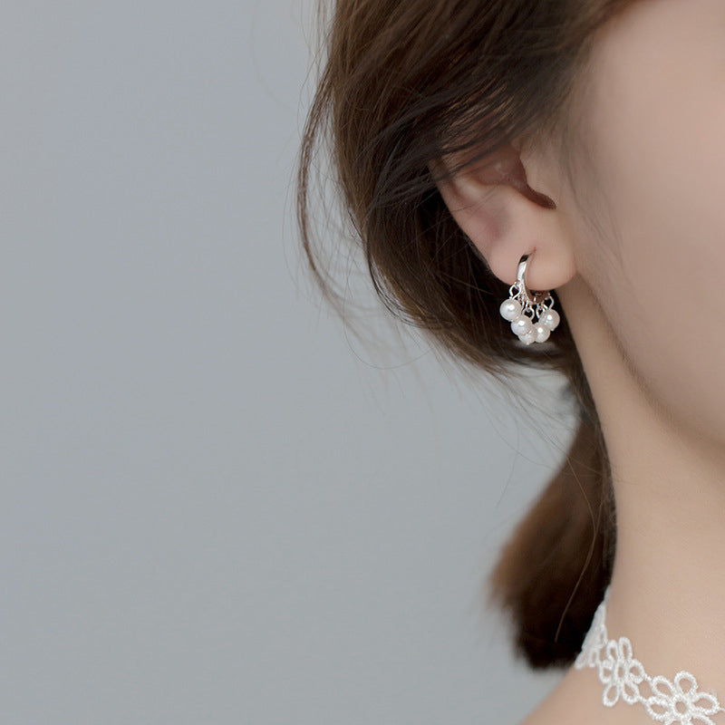 Gleaming Grace Pearl Hoops