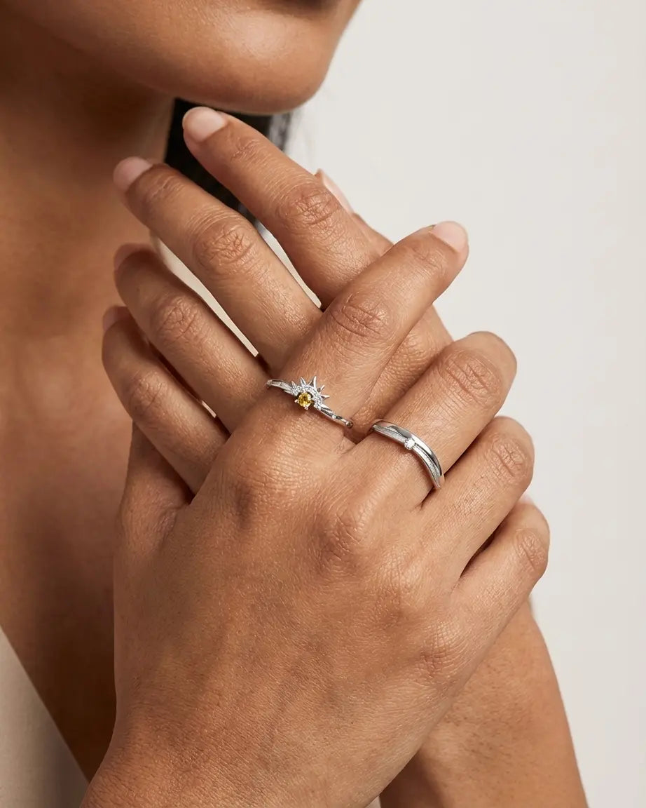 A Match Made True Love Bands - Silver Ring by BLINGLANE