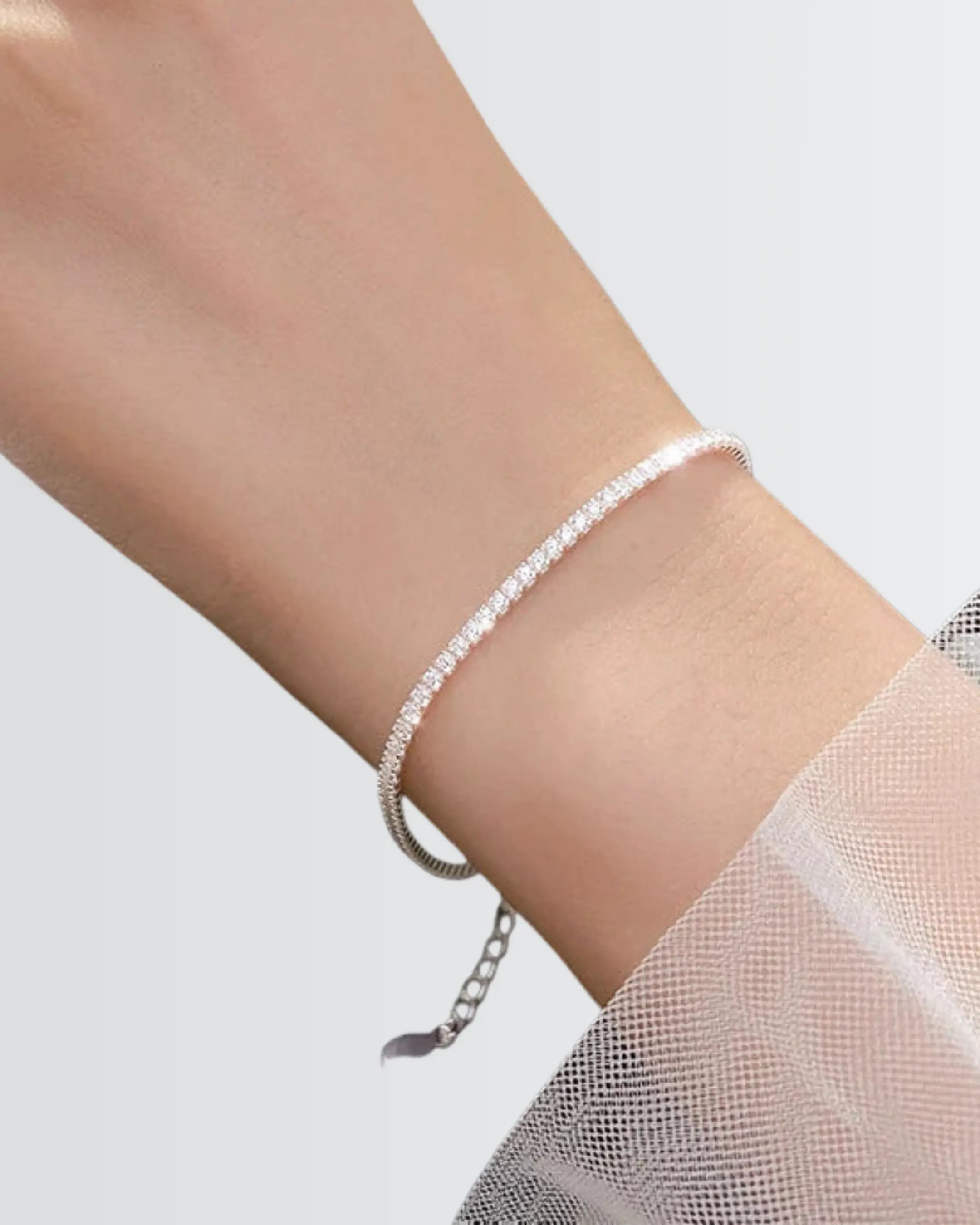 A Refined Shimmer Minimal Bracelet - Silver Bracelet by BLINGLANE