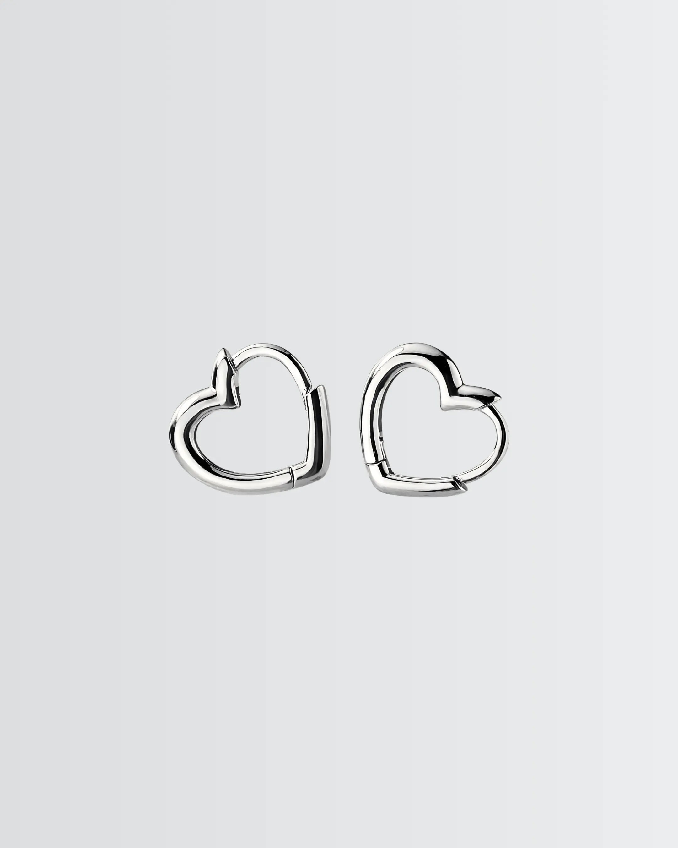 Adorable Hearts Mini Hoops - Silver Earrings by BLINGLANE