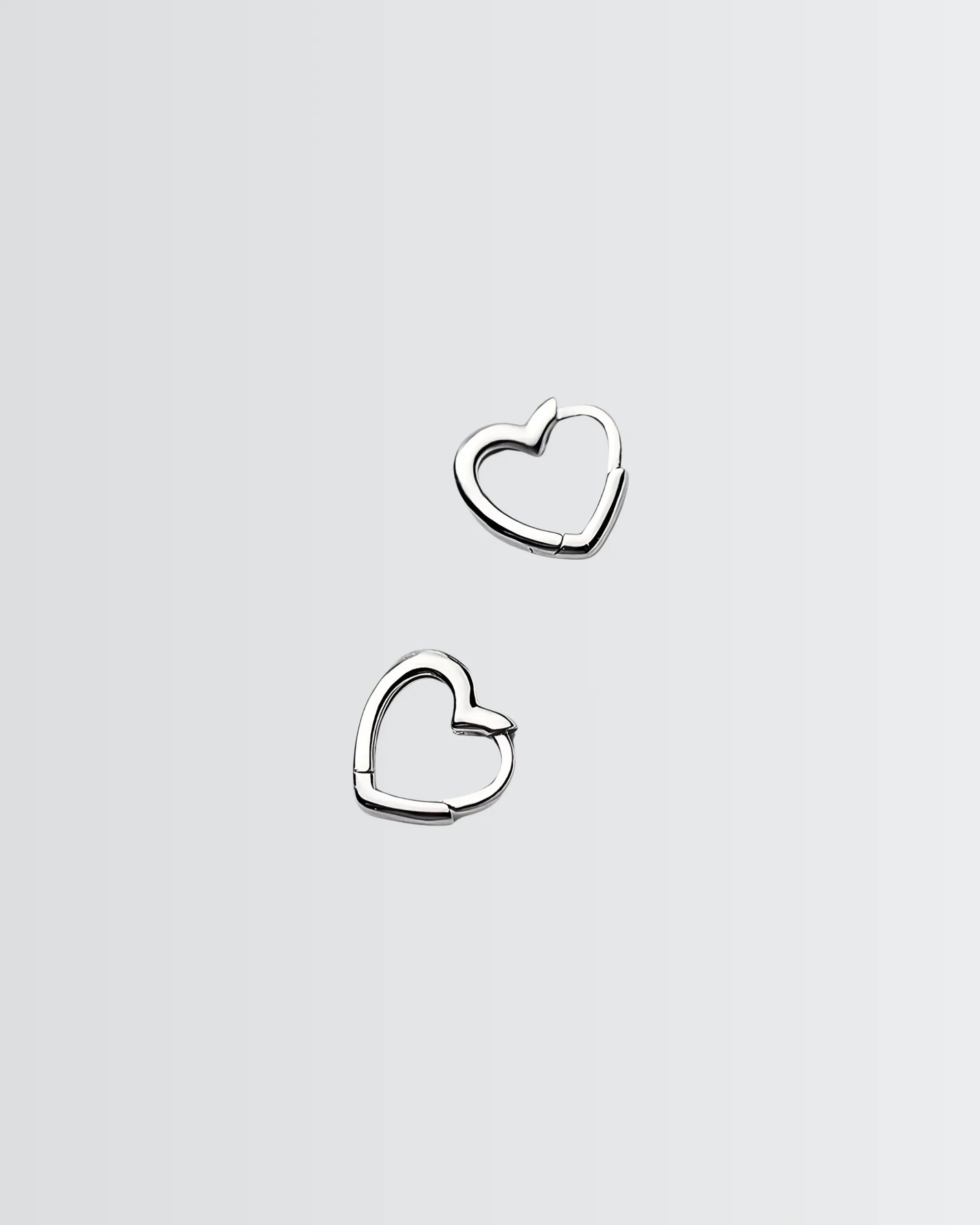 Adorable Hearts Mini Hoops - Silver Earrings by BLINGLANE