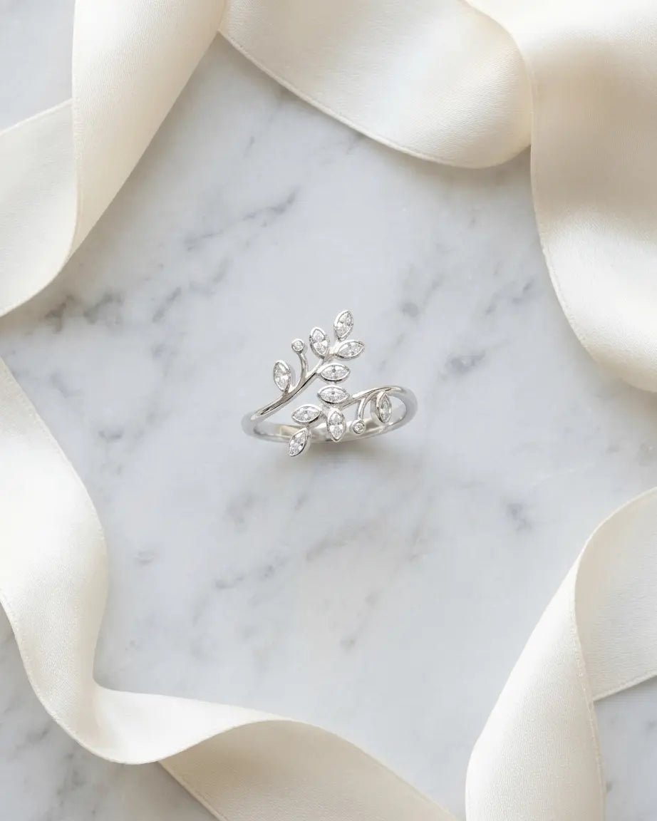 An Affair with Leaves Ring - Silver Ring by BLINGLANE