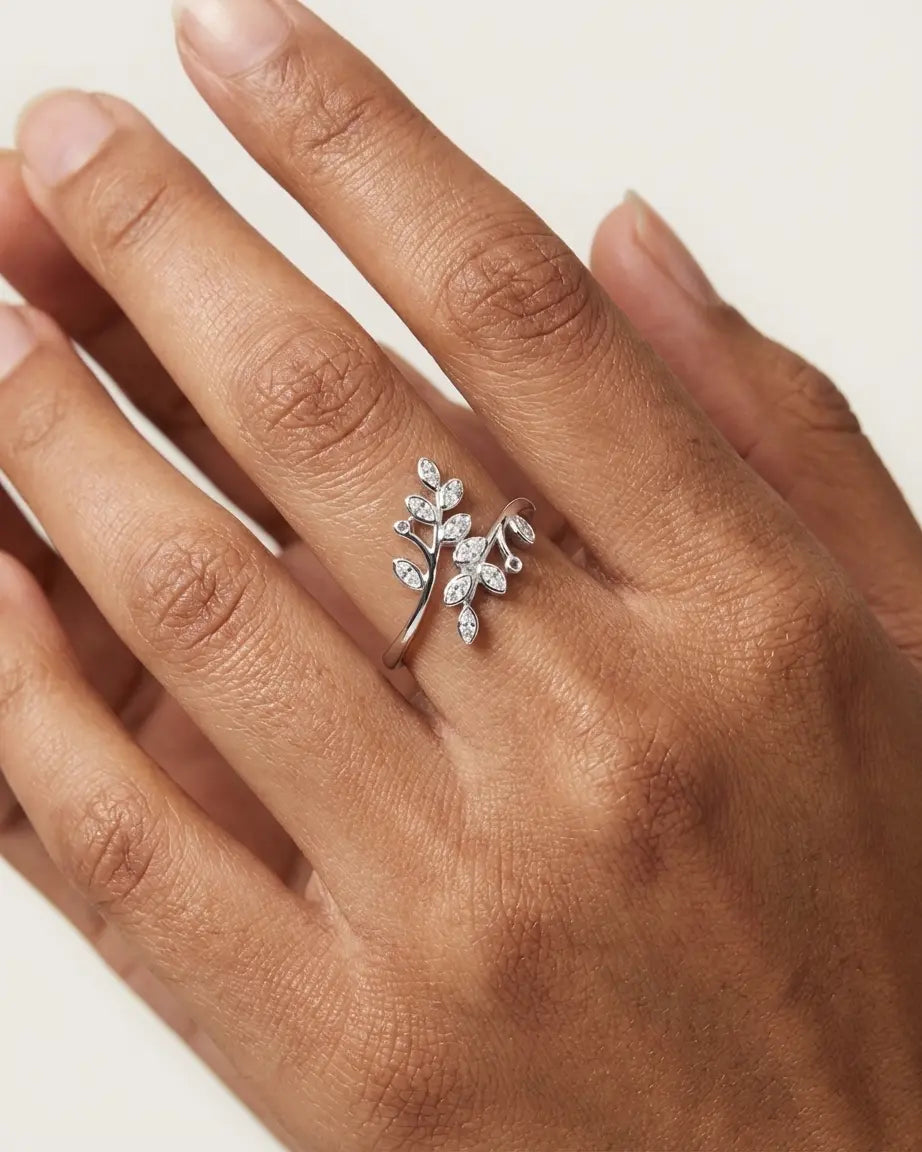 An Affair with Leaves Ring - Silver Ring by BLINGLANE