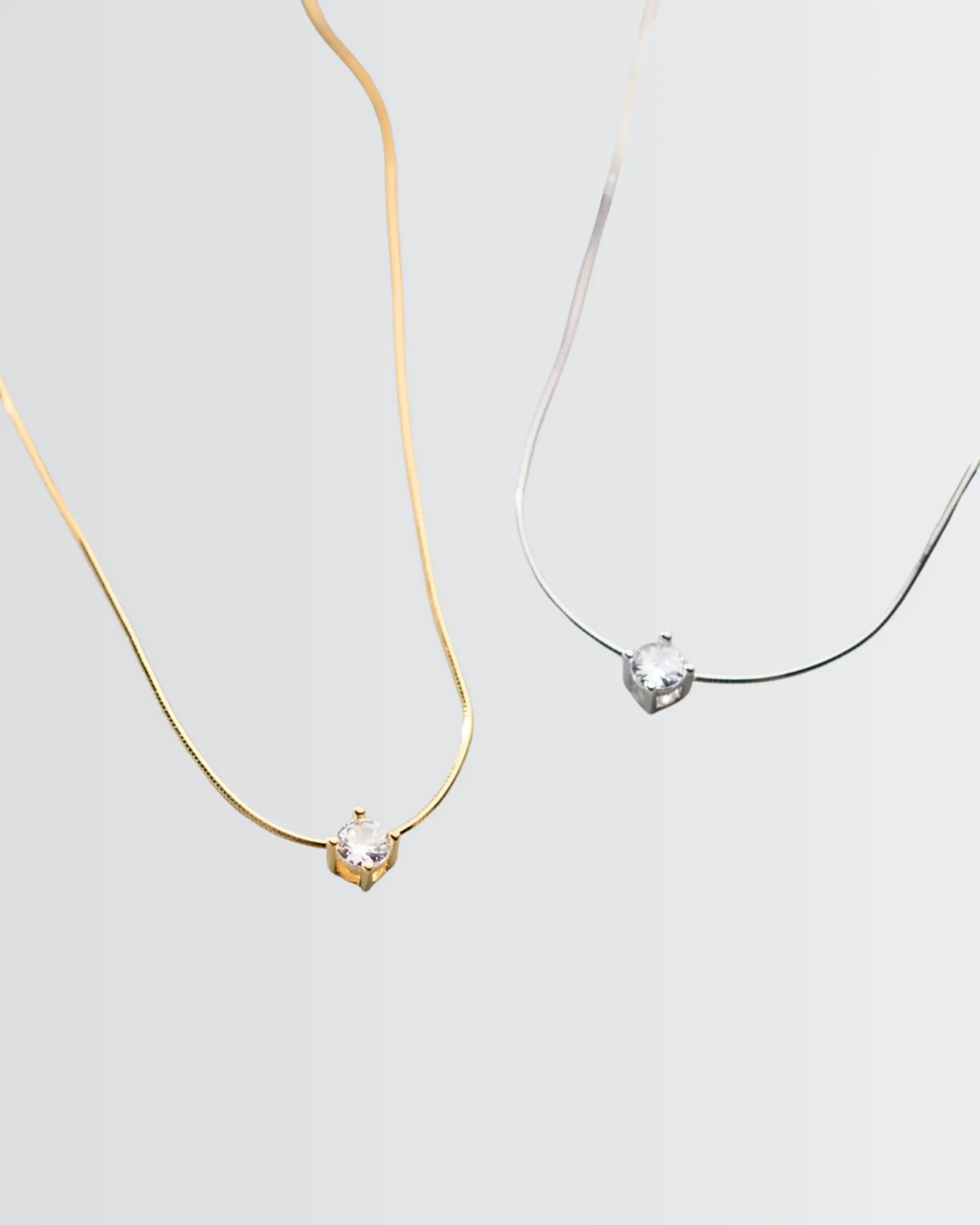Aurique Elegance Necklace - Silver Necklace by BLINGLANE