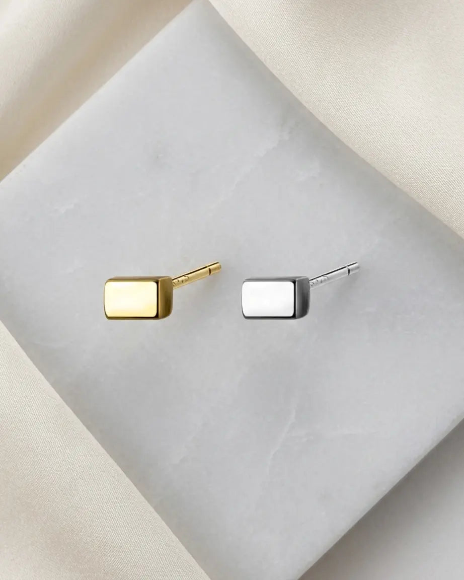 Bare Bar Studs - Silver Earrings by BLINGLANE