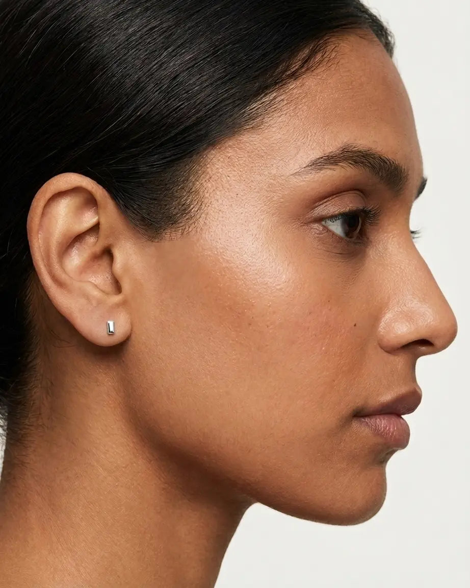 Bare Bar Studs - Silver Earrings by BLINGLANE