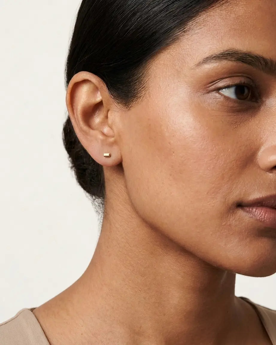 Bare Bar Studs - Silver Earrings by BLINGLANE
