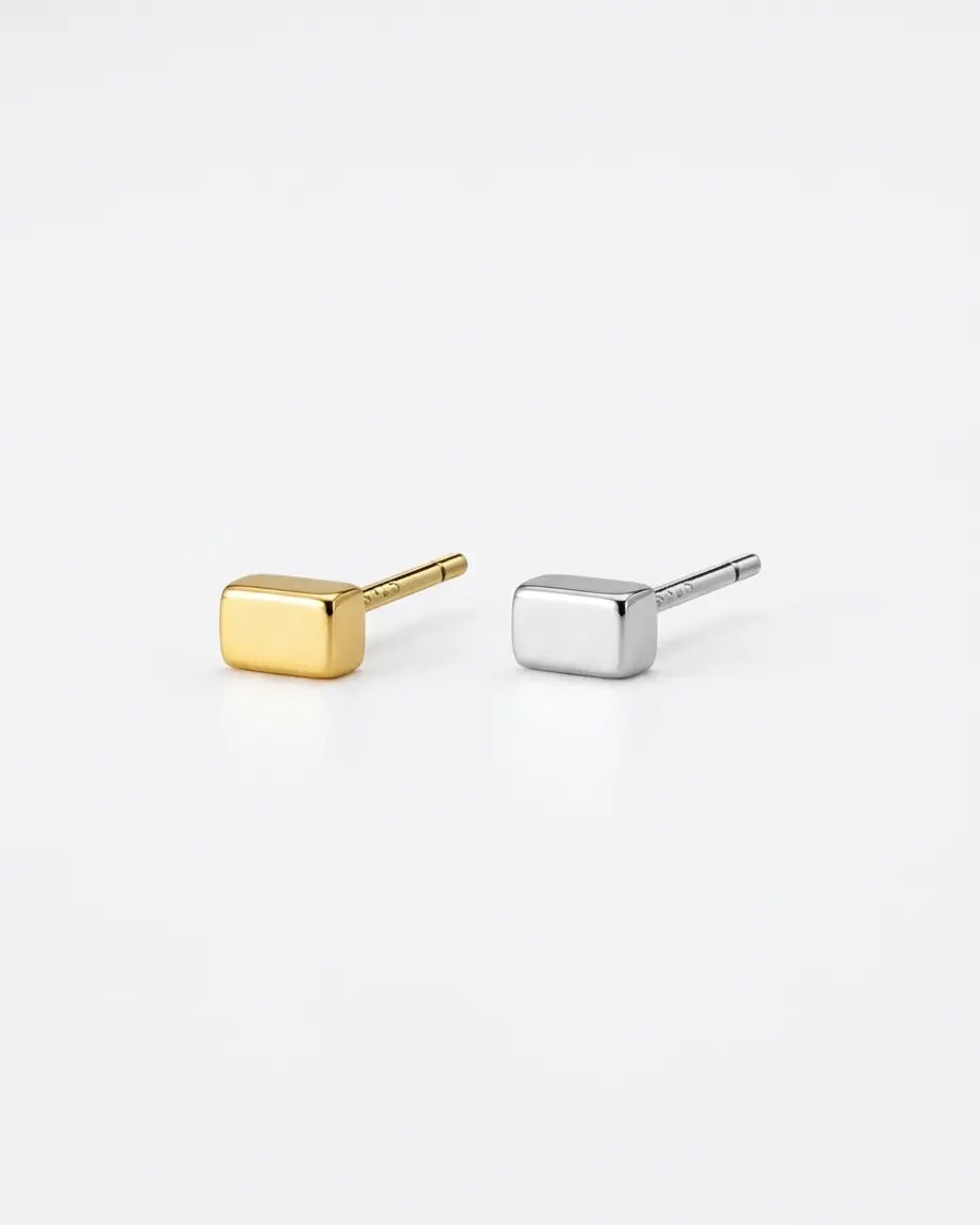 Bare Bar Studs - Silver Earrings by BLINGLANE