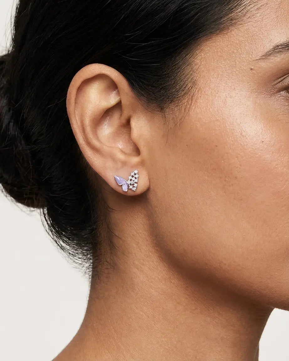 Blingfly Dazzle Studs - Silver Earrings by BLINGLANE