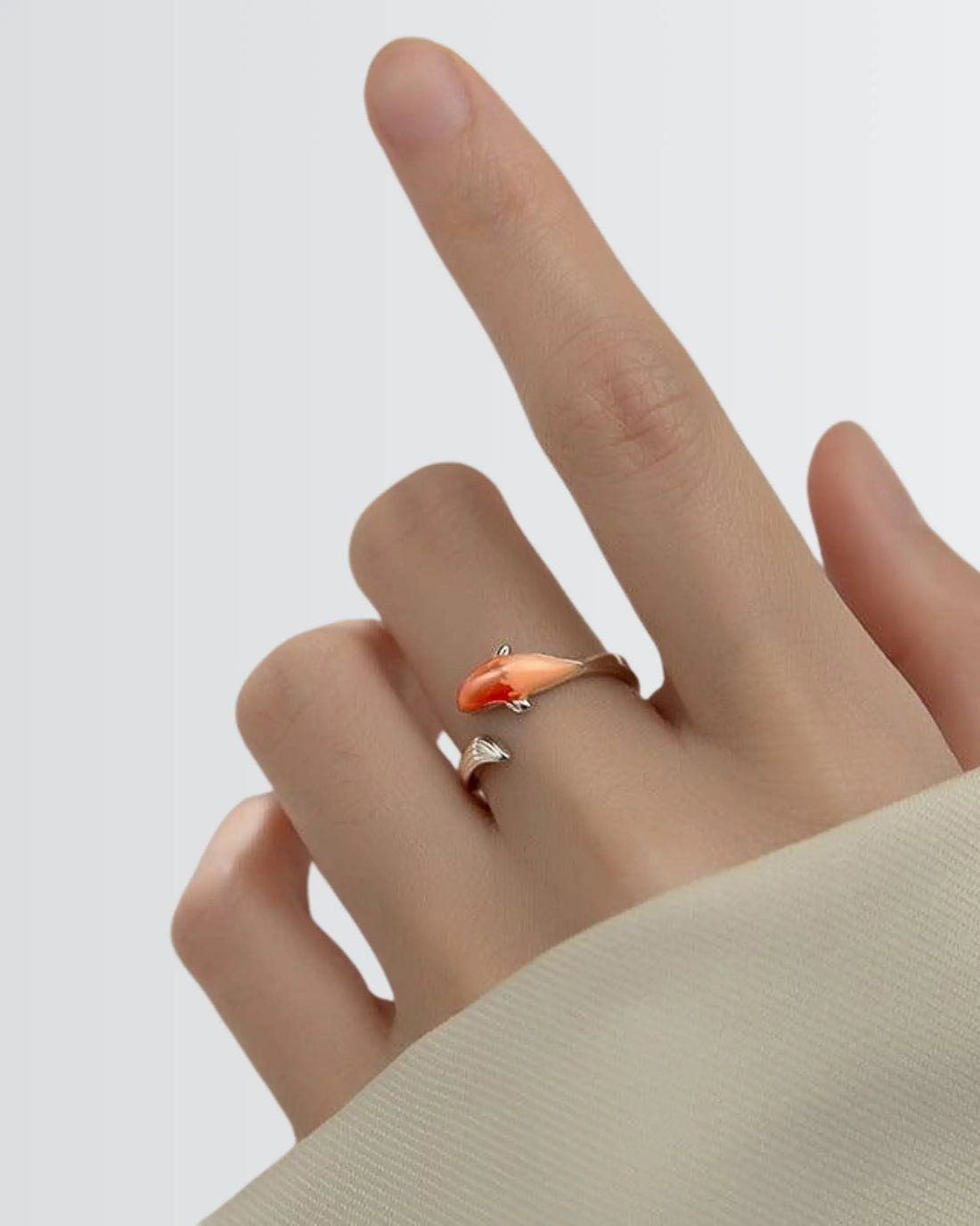 Blissful Koi Fish Ring - Silver Rings by BLINGLANE