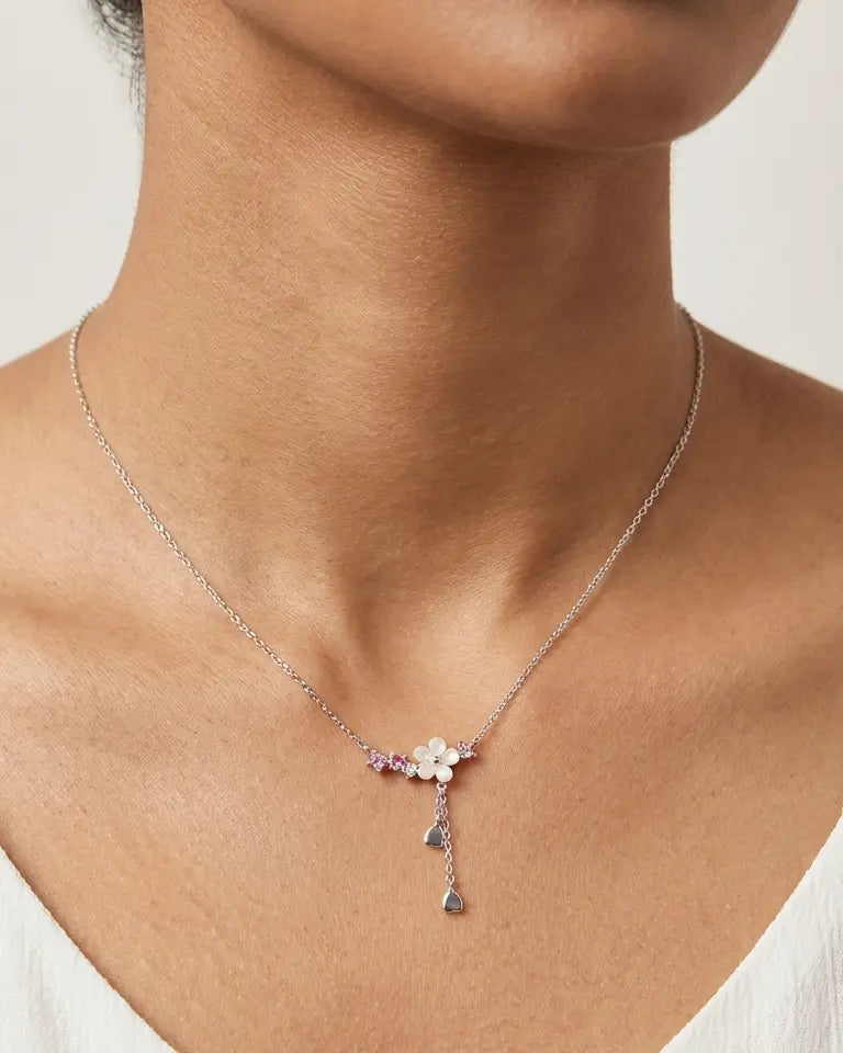 Bloom In Your Own Sparkle Necklace - Silver Necklace by BLINGLANE