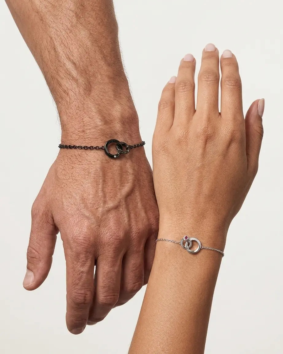 Bold & Grace Couple Bracelet - Silver Bracelet by BLINGLANE