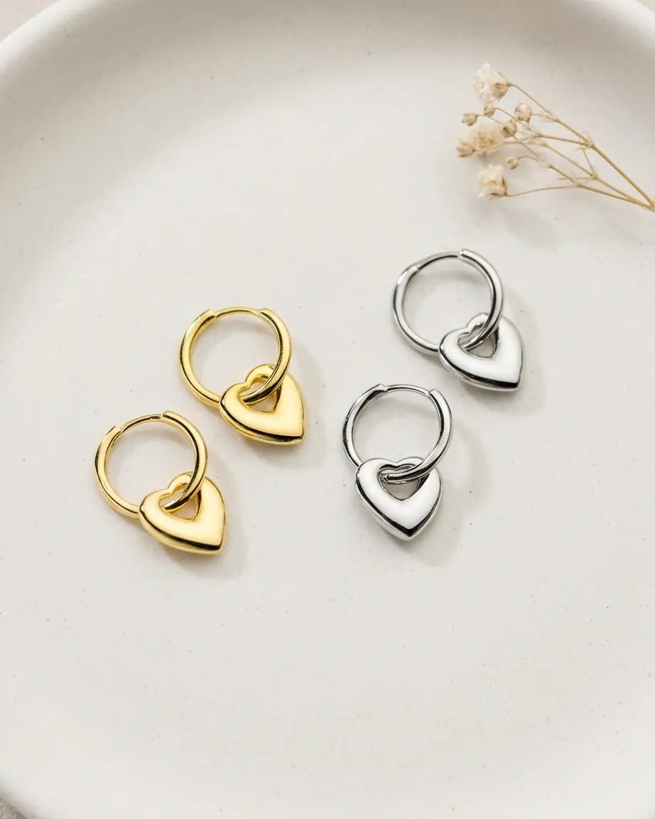Bold In Love Hoop Earrings - Silver Earrings by BLINGLANE