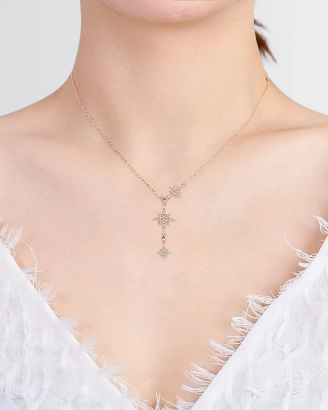 Celestial Spark Necklace - Silver Necklace by BLINGLANE