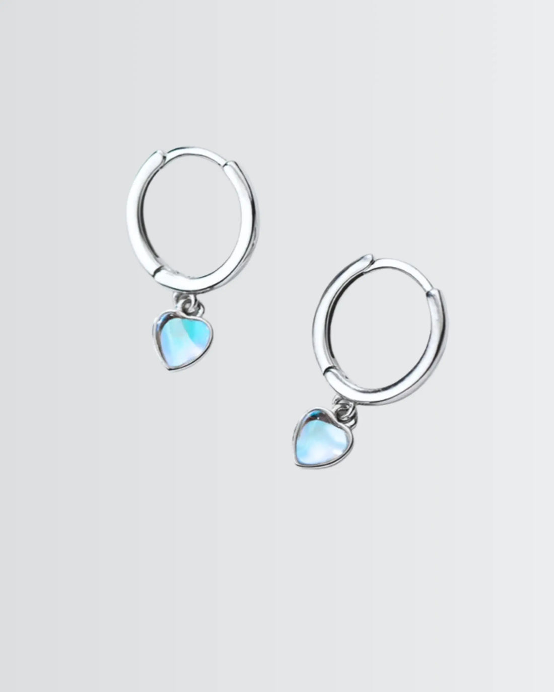 Classic Heart Hoops - Silver Earrings by BLINGLANE