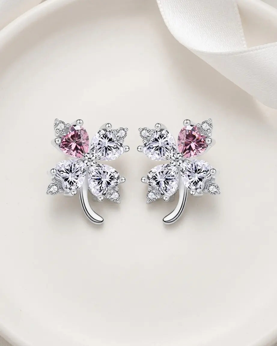 Clover Carousel Studs - Silver Earrings by BLINGLANE
