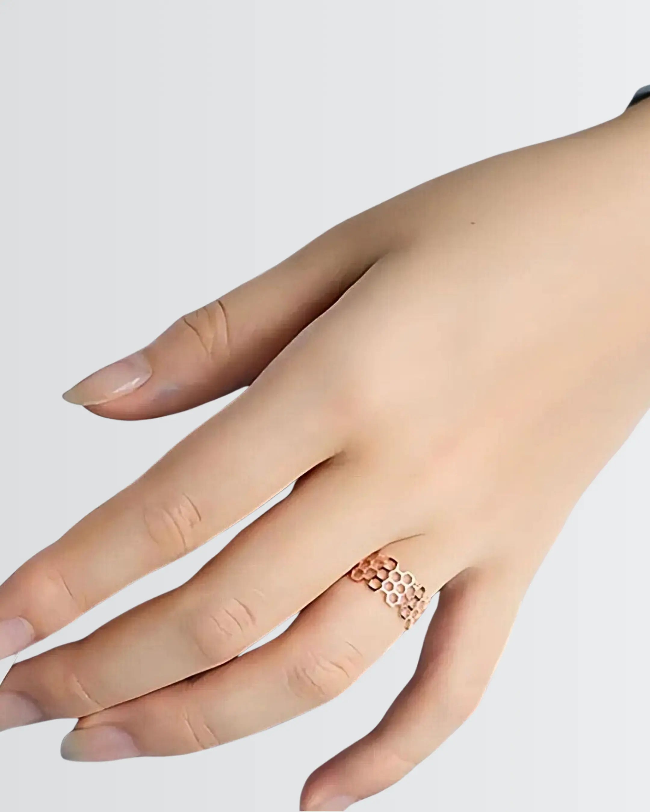 Contour Of Honeycomb Ring - Silver Ring by BLINGLANE