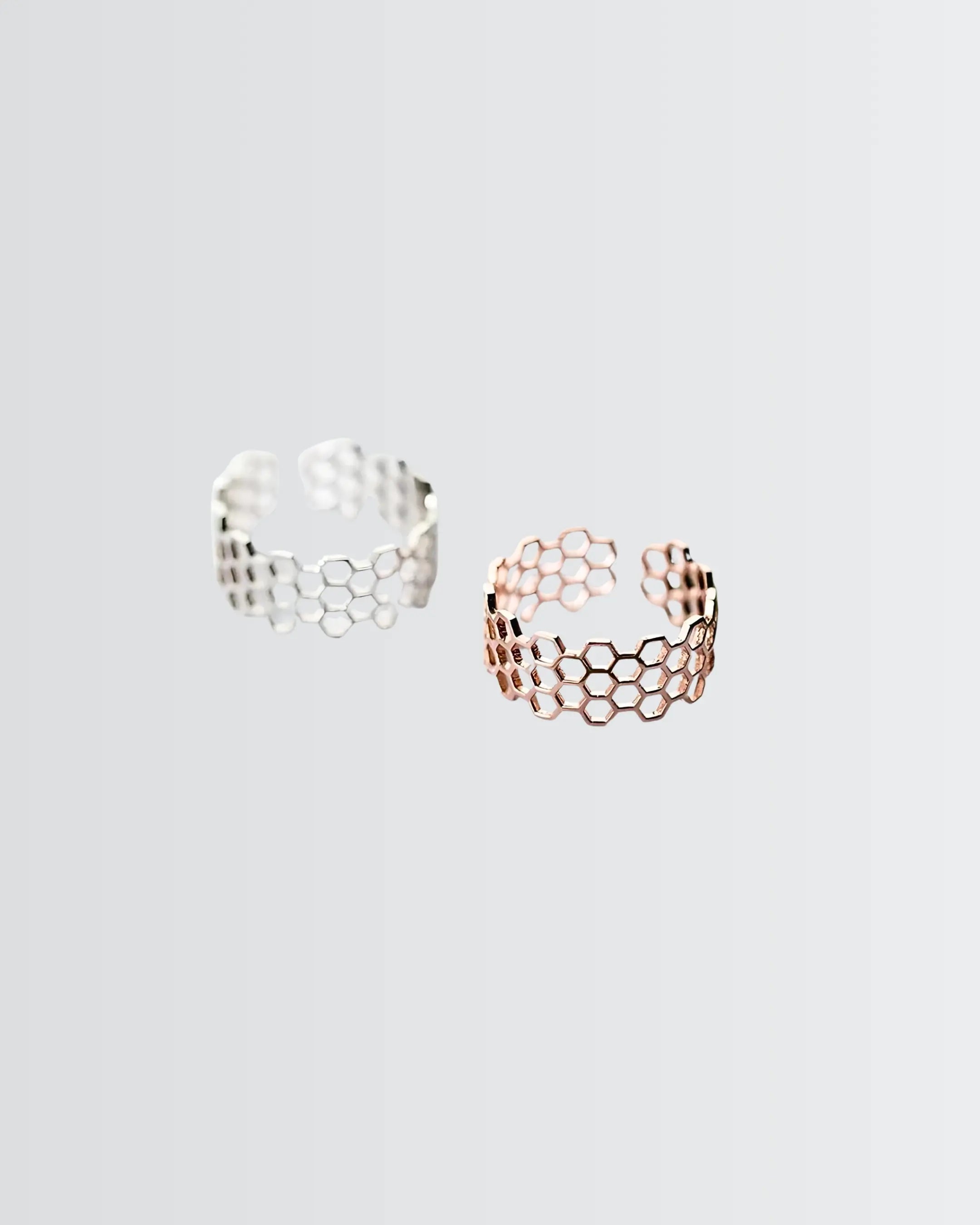 Contour Of Honeycomb Ring - Silver Ring by BLINGLANE