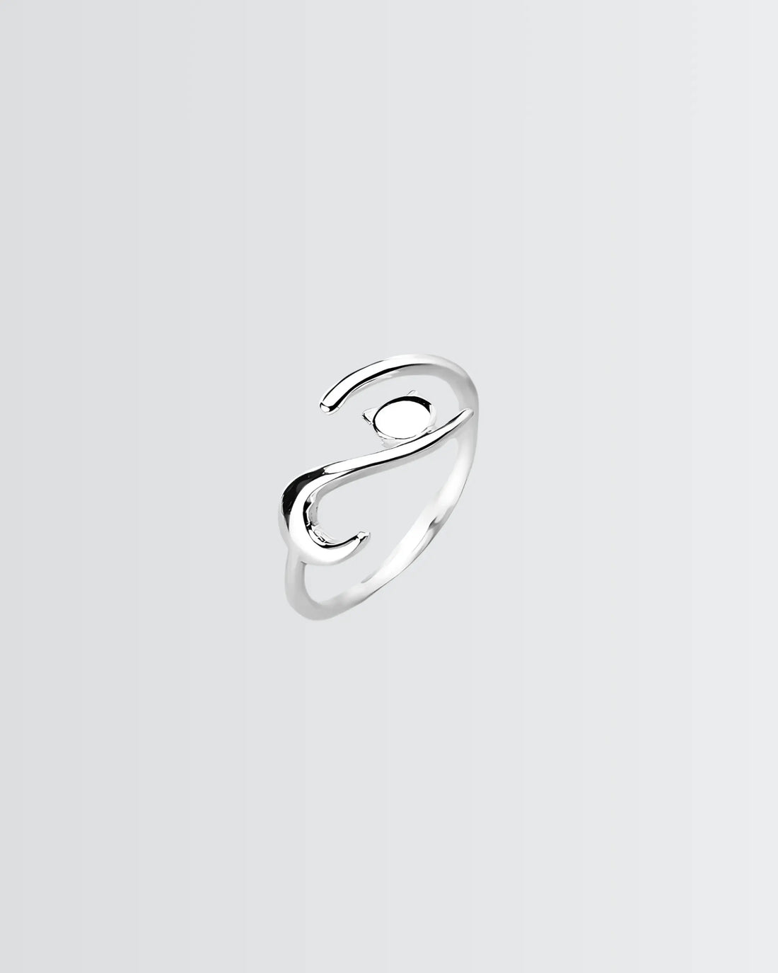 Curvaceous Kitty Ring - Silver Ring by BLINGLANE