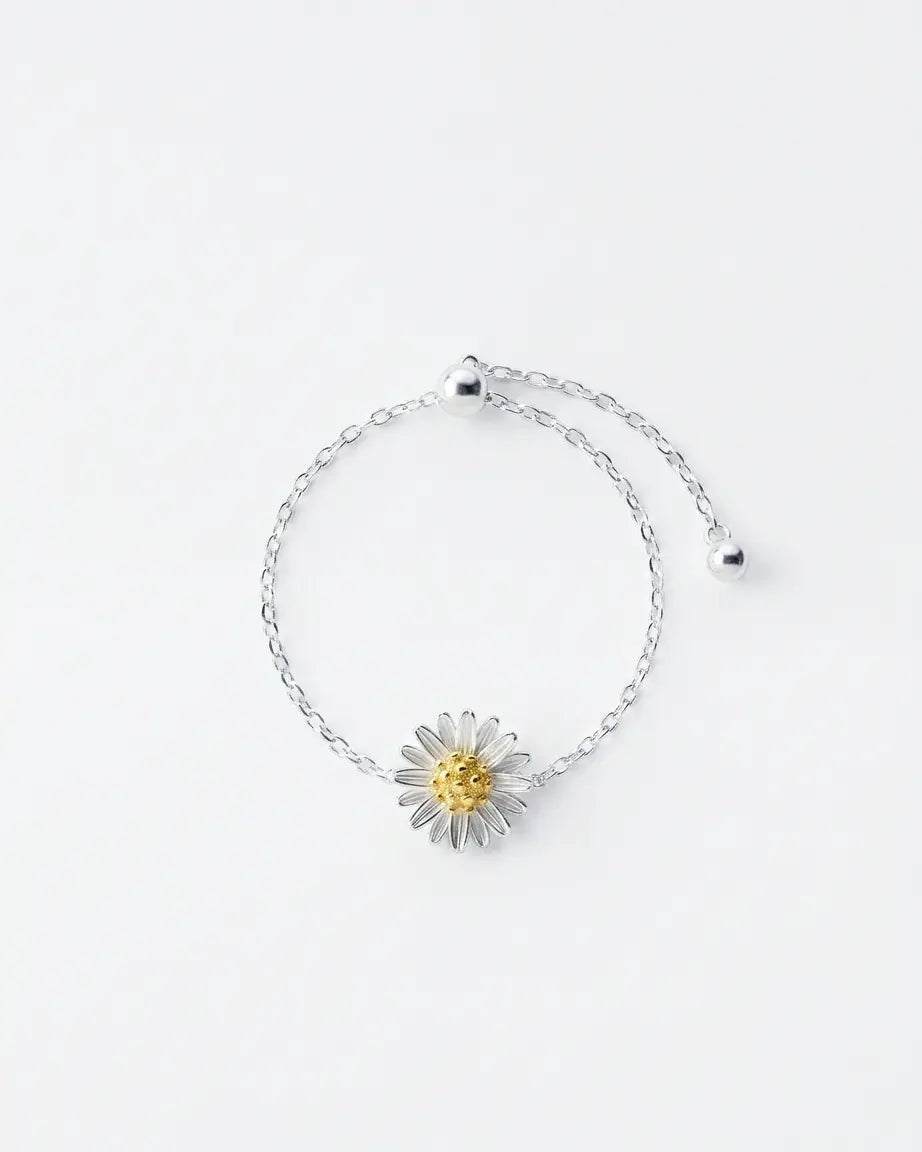 Dahlia Elite Chain Ring - Silver Ring by BLINGLANE