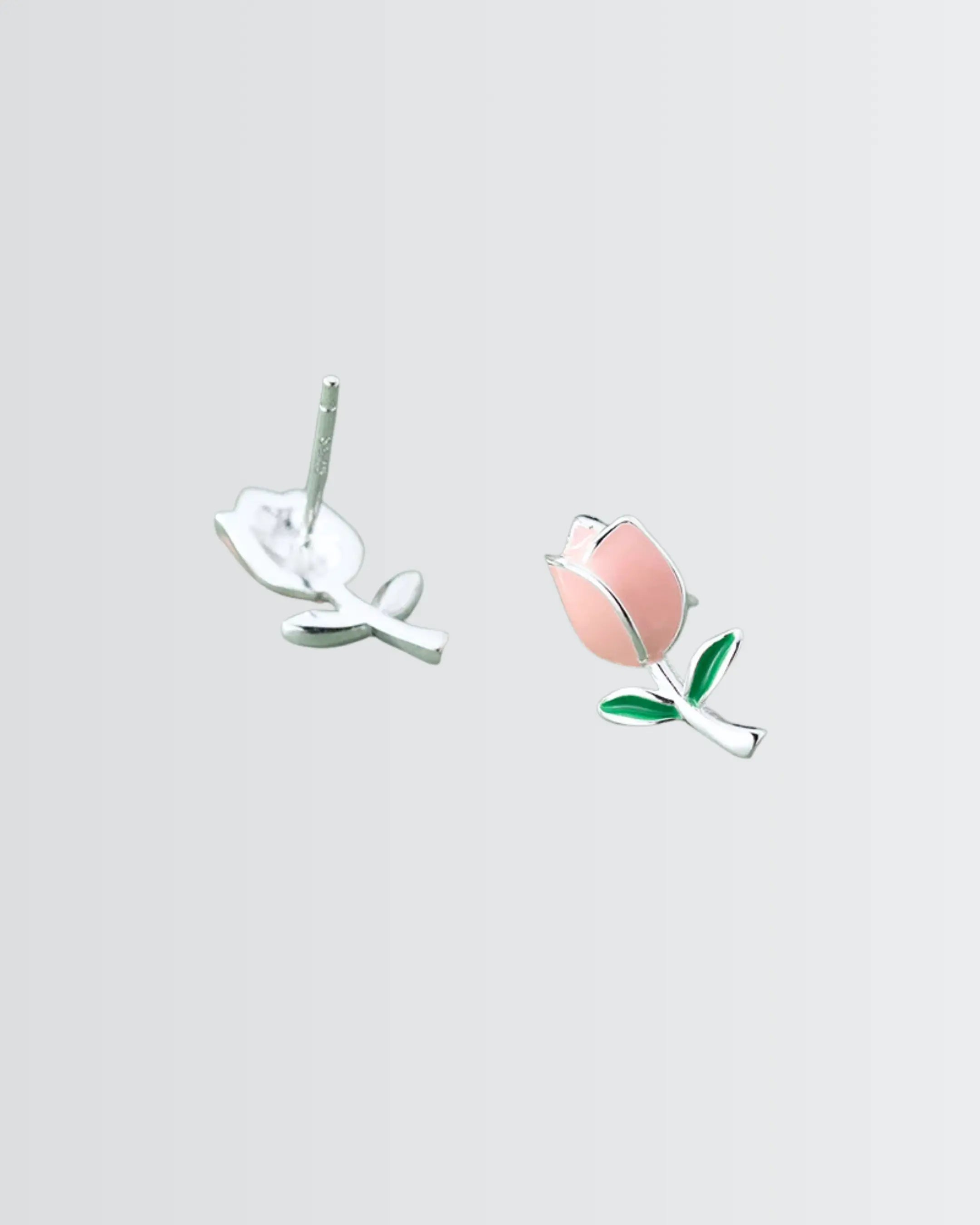 Elite Tulip Studs - Silver Earrings by BLINGLANE
