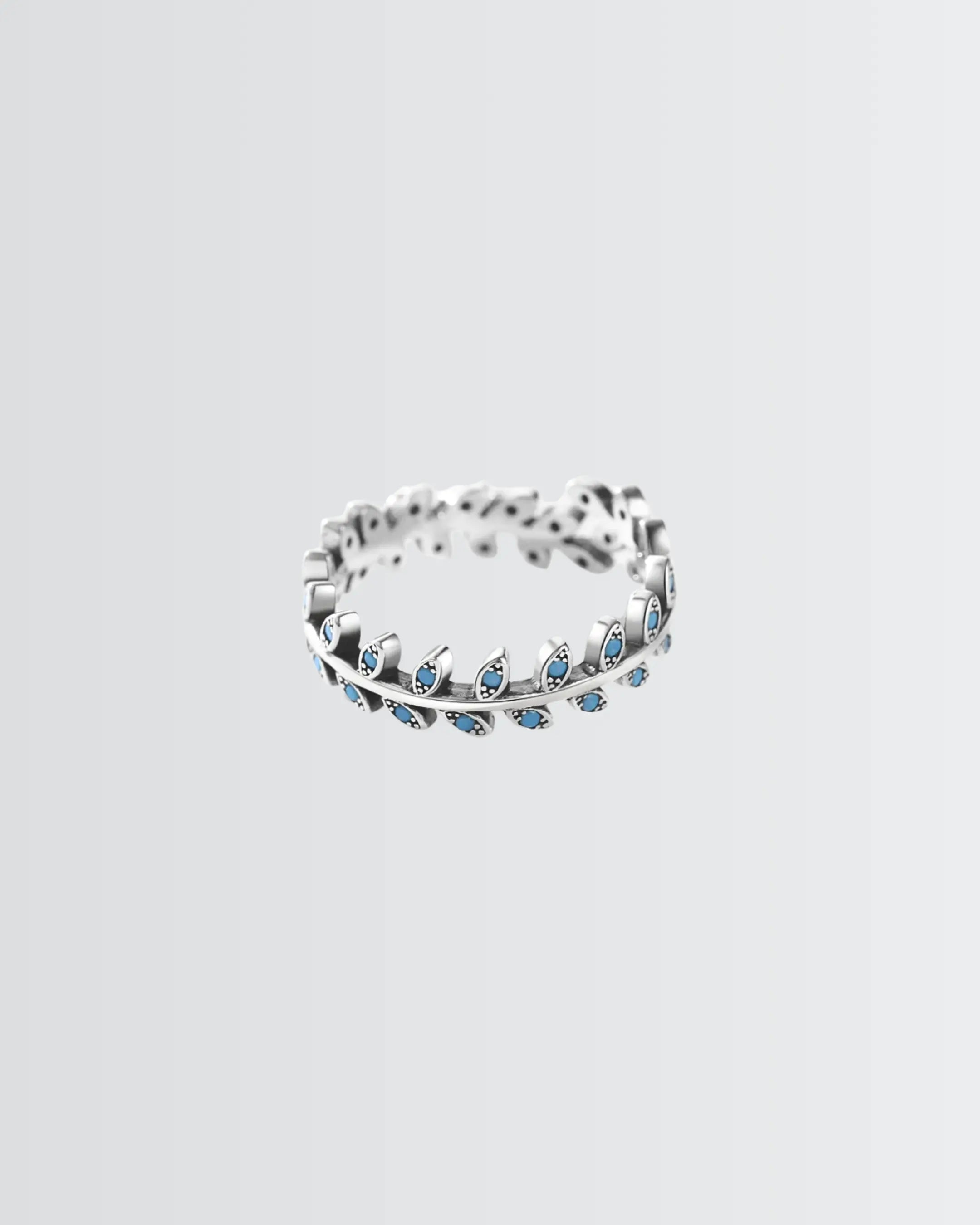 Everleaf Gem Ring - Silver Ring by BLINGLANE