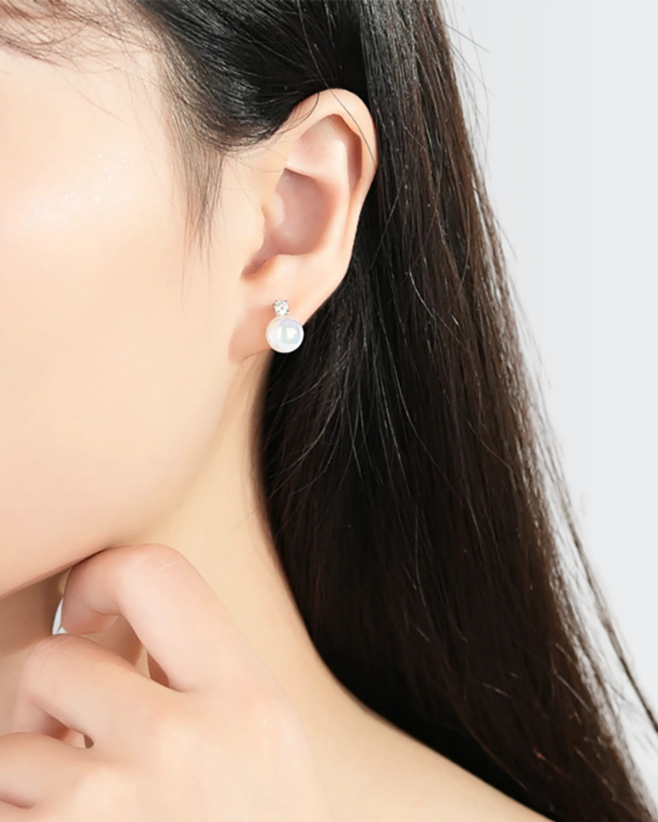 Everyday Elegance Pearl Studs - Silver Earrings by BLINGLANE