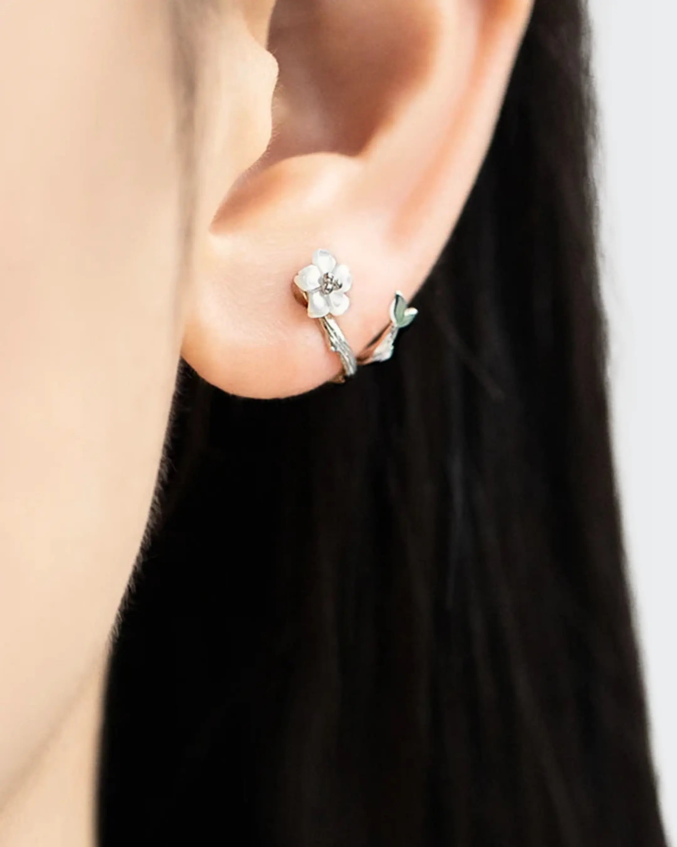 Floral Rise Elite Studs - Silver Earrings by BLINGLANE