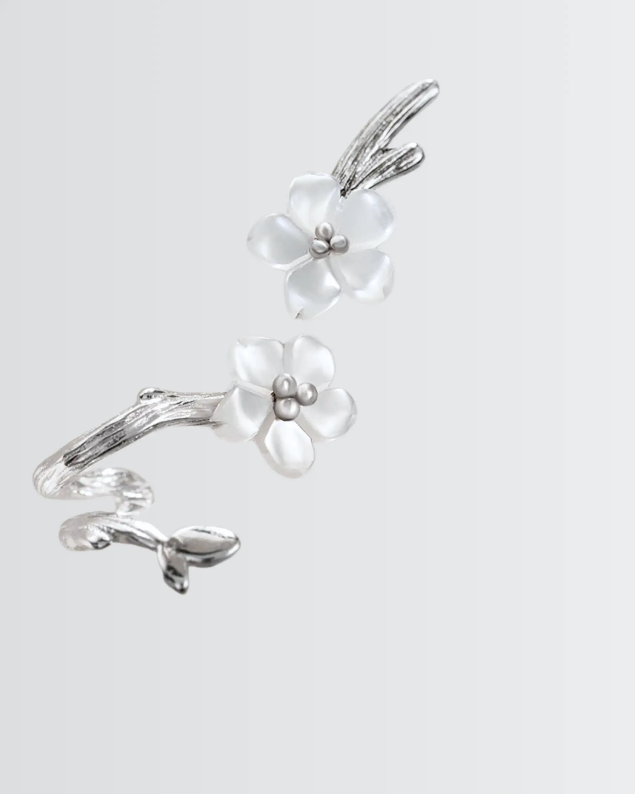 Floral Rise Elite Studs - Silver Earrings by BLINGLANE