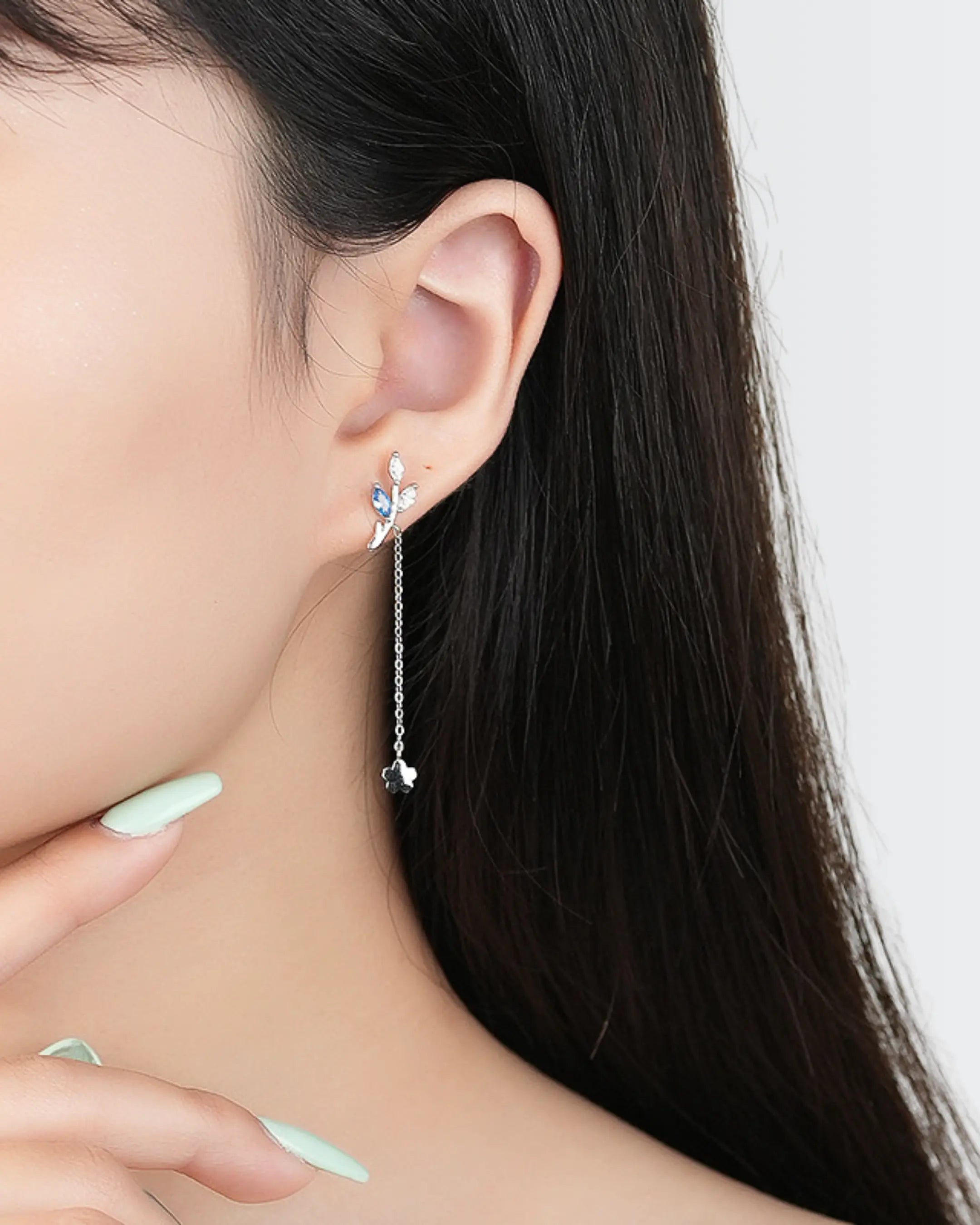 Floret Glow Elite Earrings - Silver Earrings by BLINGLANE