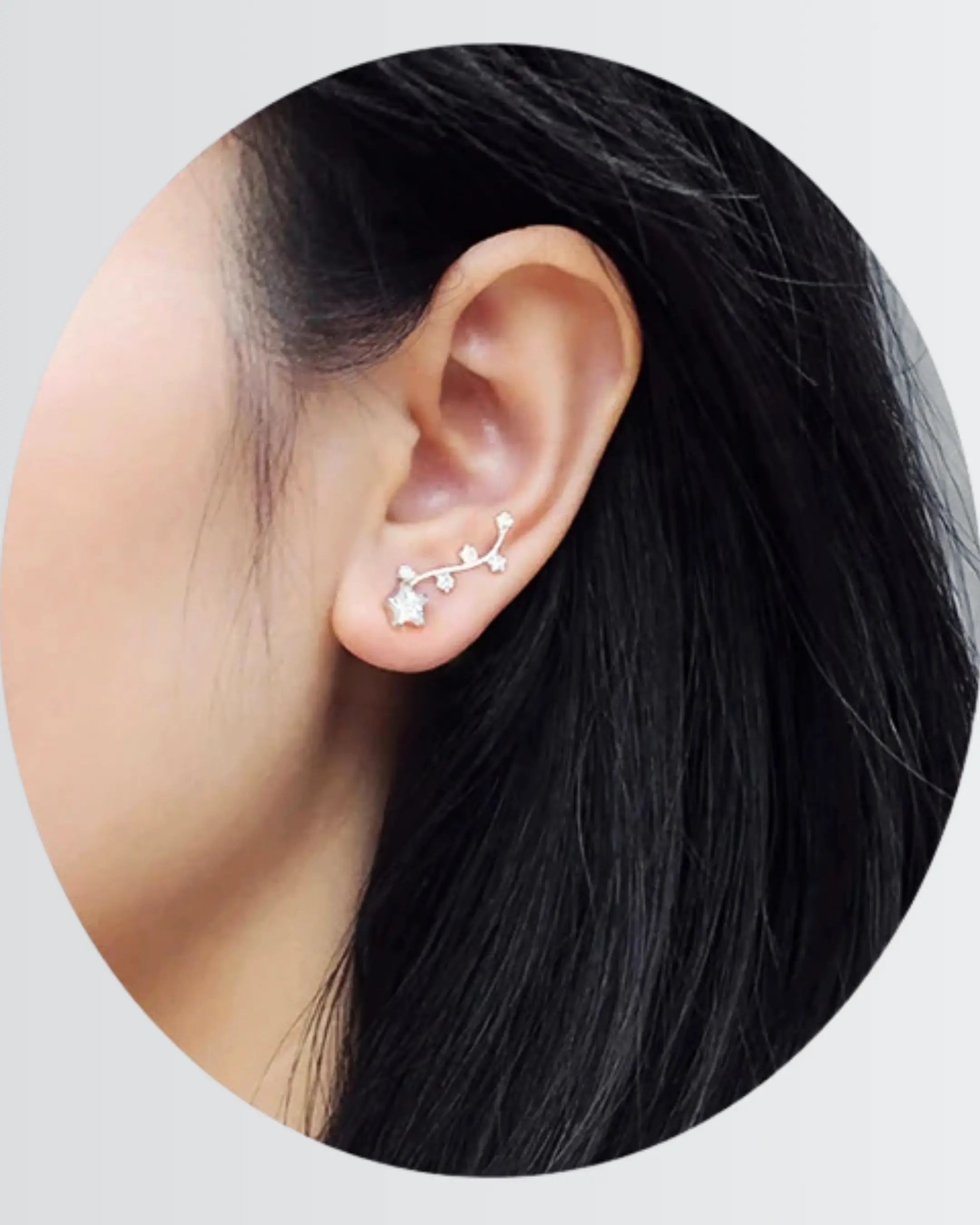 Flourish Your Sparkle Ear Climbers - Silver Earrings by BLINGLANE