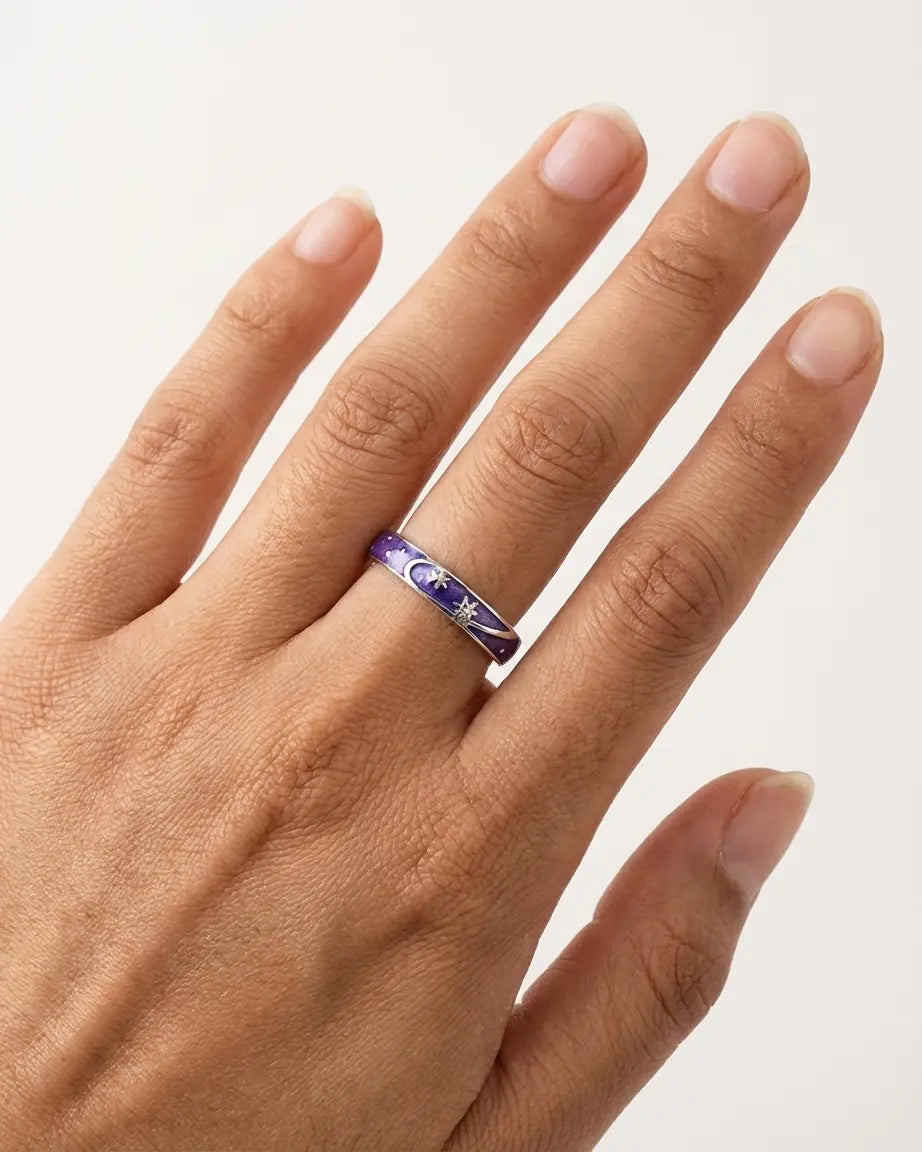 Frozen In Time Together Love Bands - Silver Ring by BLINGLANE