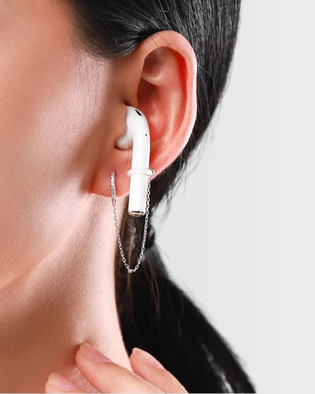 GlamGrip AirPods Earrings - Silver Earrings by BLINGLANE