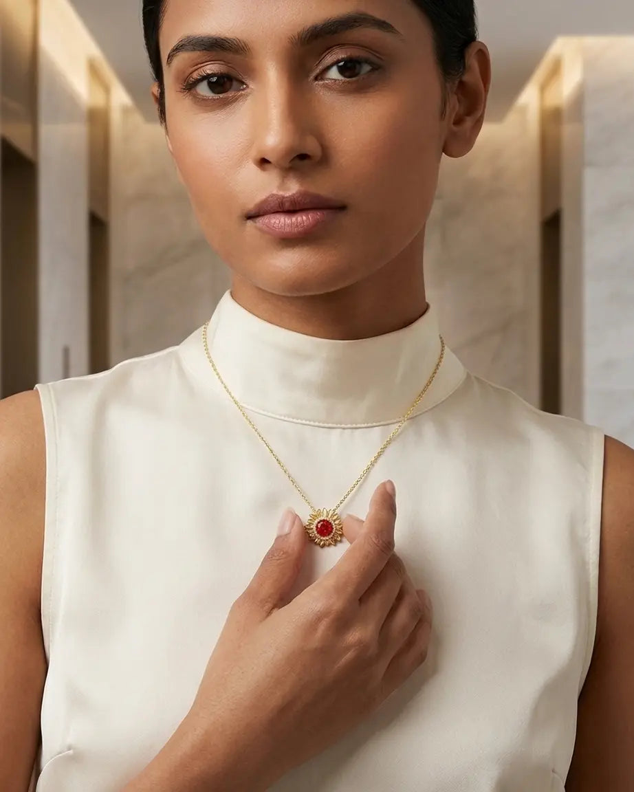 Golden Radiance Necklace - Silver Necklace by BLINGLANE