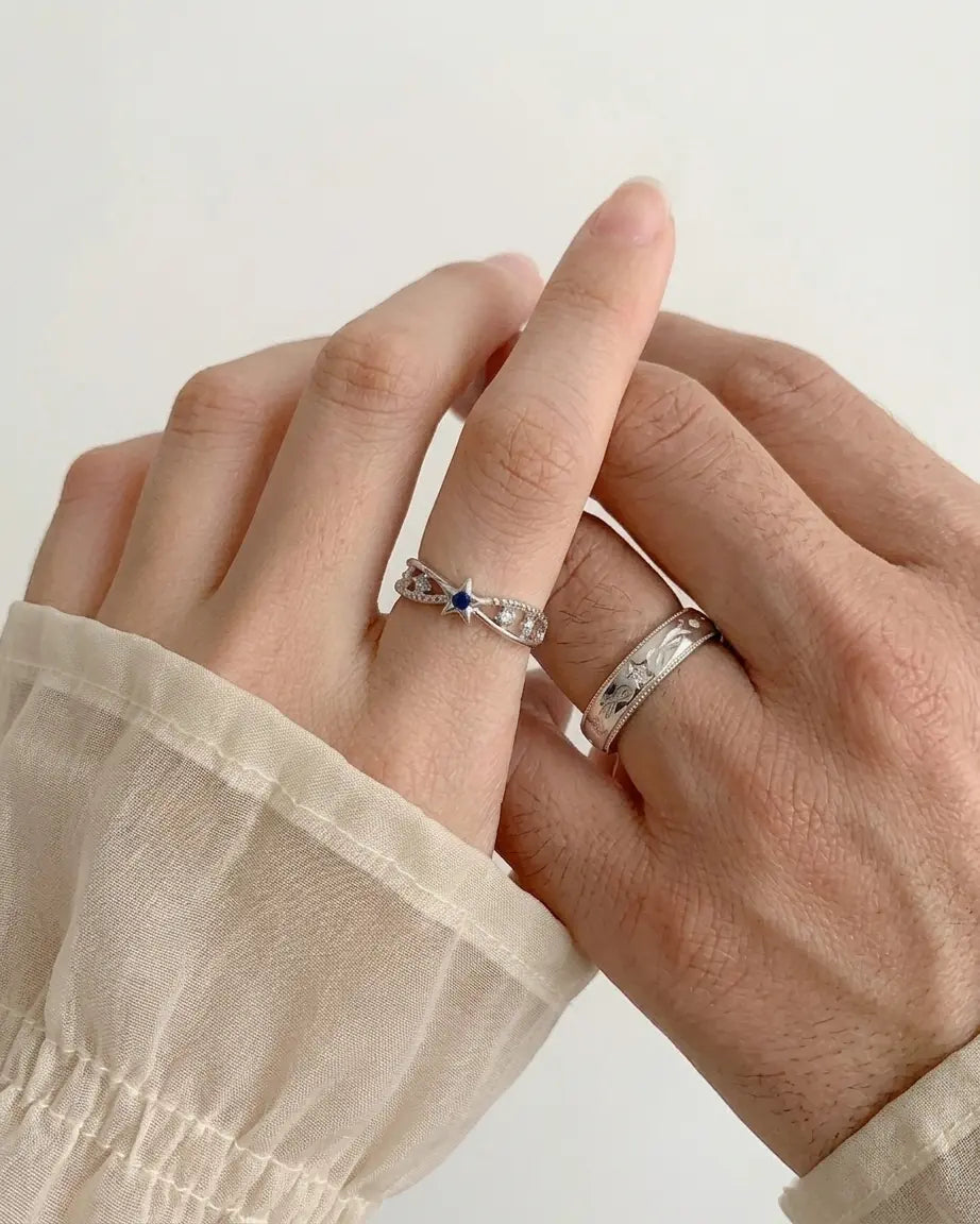 Guided By Stars Together Love Bands - Silver Ring by BLINGLANE