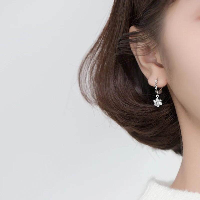 Sunbeam Solitaire Hoop Earrings