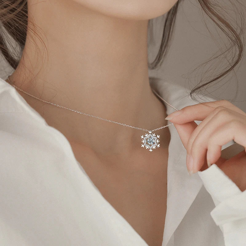 Collier flocon de neige brillant
