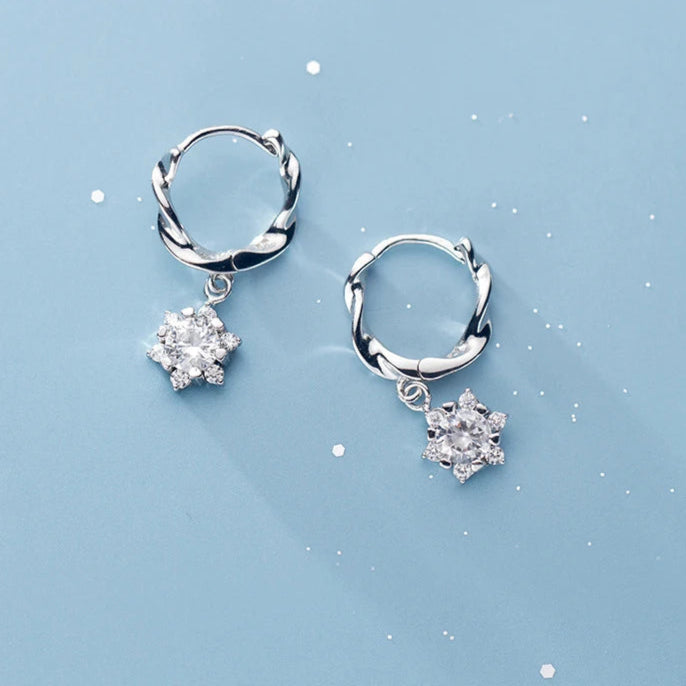 Sunbeam Solitaire Hoop Earrings