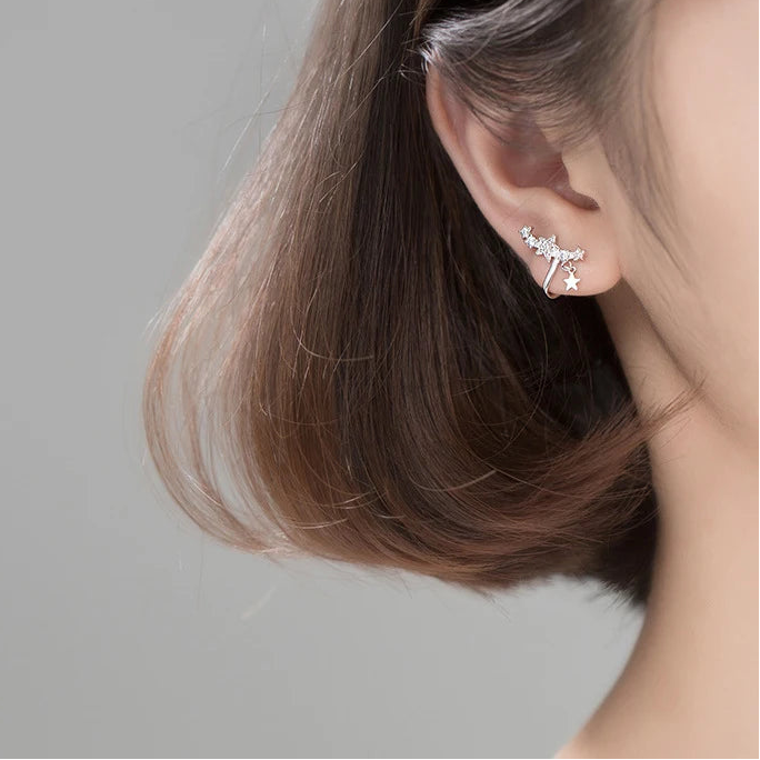 Starlit Curve Ear Cuffs