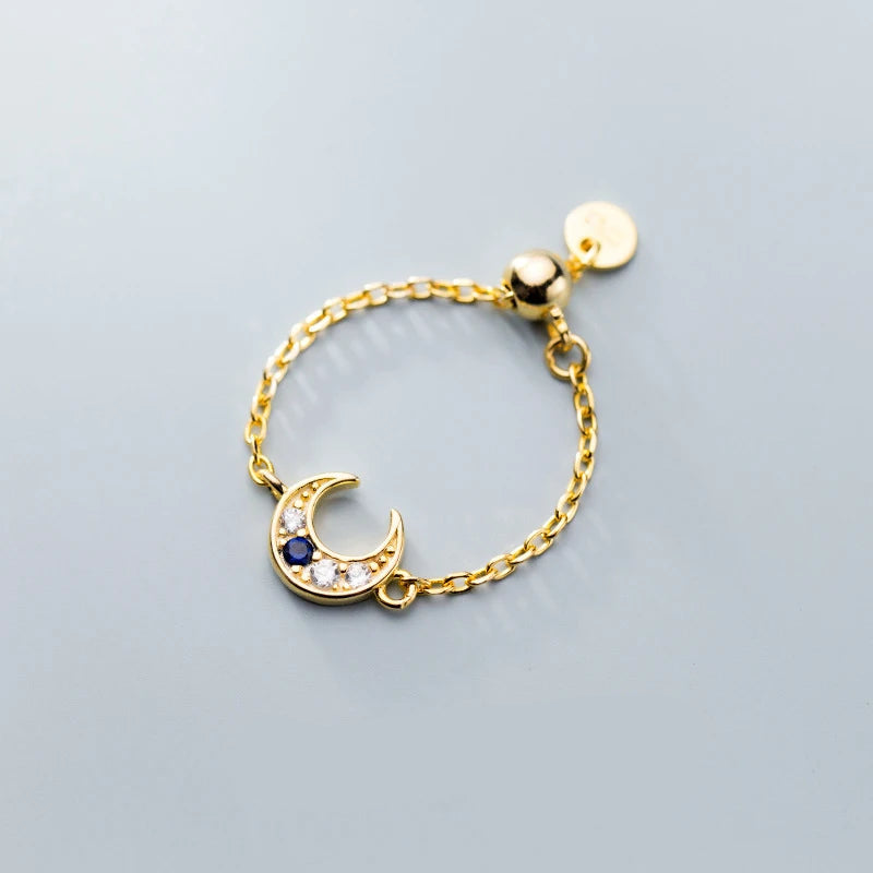 Mysterious Moon Chain Ring