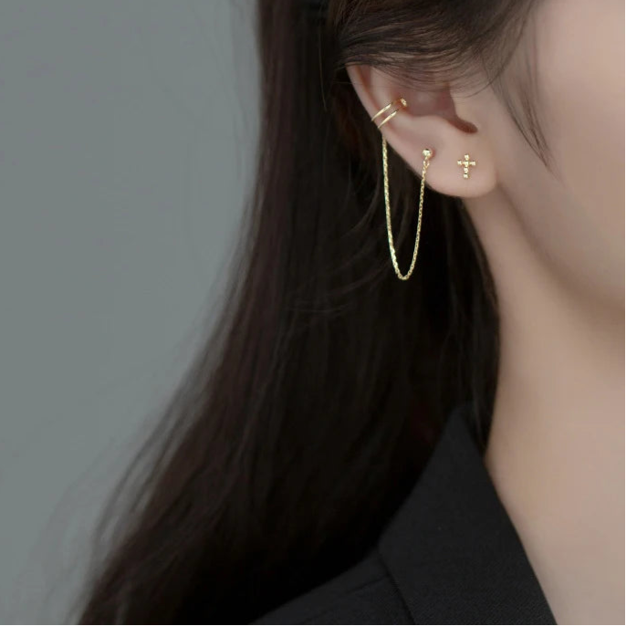 Polished Chic Cuff Earrings