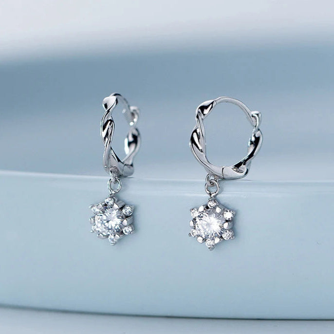Sunbeam Solitaire Hoop Earrings