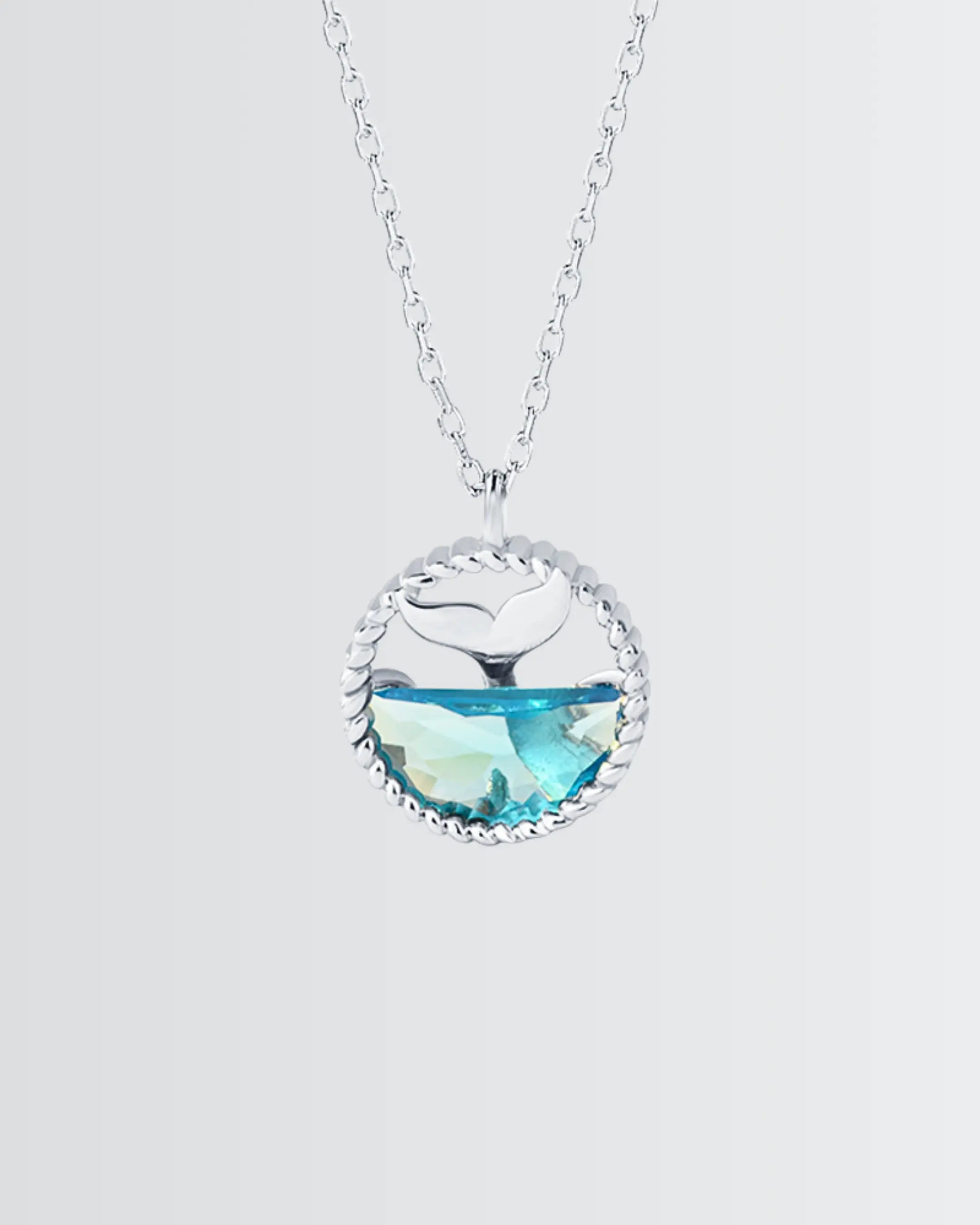 Into the Blue Splash Necklace - Silver Necklace by BLINGLANE
