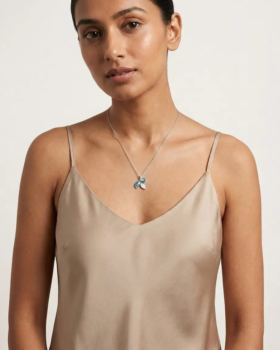 Leafline Elegance Necklace - Silver Necklace by BLINGLANE