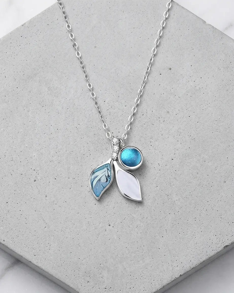 Leafline Elegance Necklace - Silver Necklace by BLINGLANE