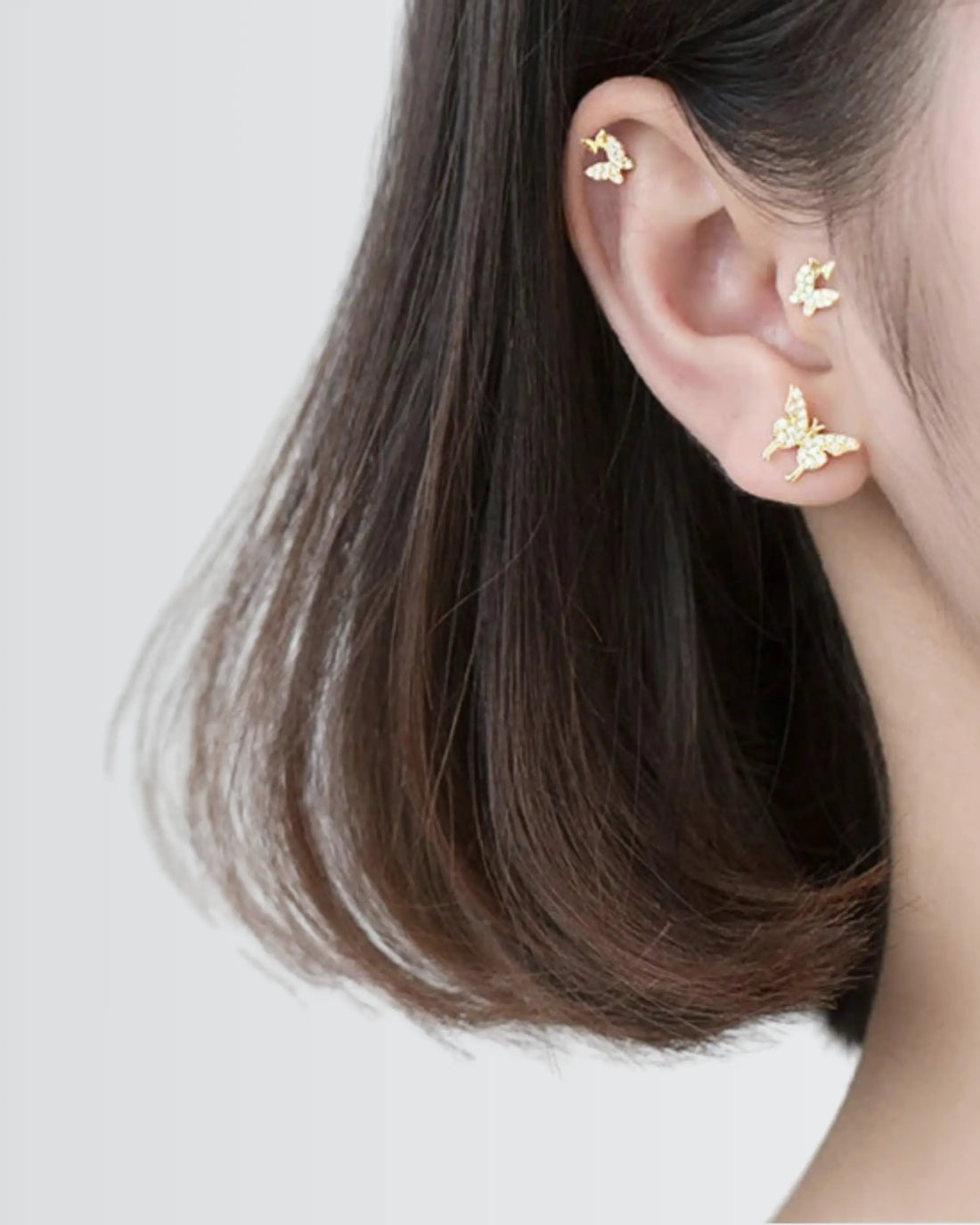 Lil Flutterfly Studs - Silver Earrings by BLINGLANE