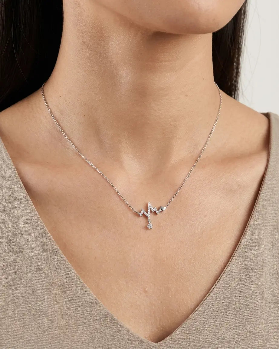 Love in Rhythm Necklace - Silver Necklace by BLINGLANE